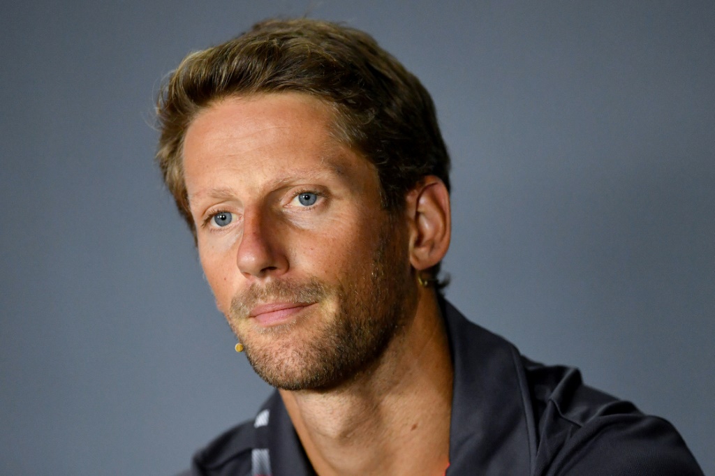 Romain Grosjean en conférence de presse à Monza
