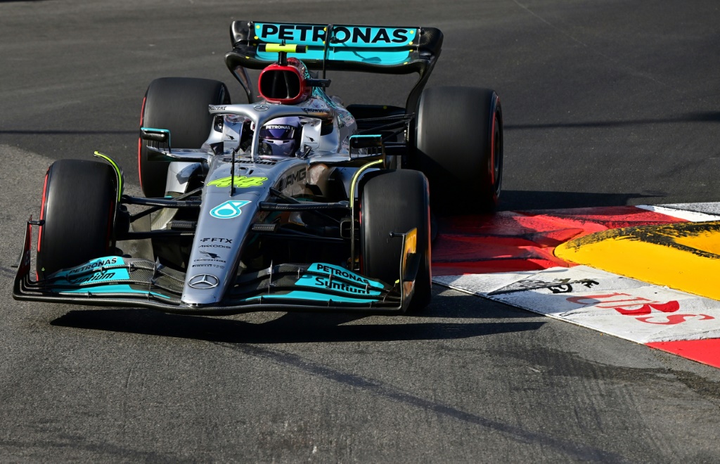 La Mercedes W13 de Lewis Hamilton lors des essais du GP de Monaco, le 27 mai 2022